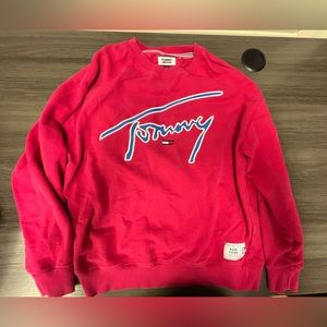 Tommy Jeans Sweatshirt Women's Pink Cropped Crewneck Tommy Hilfiger